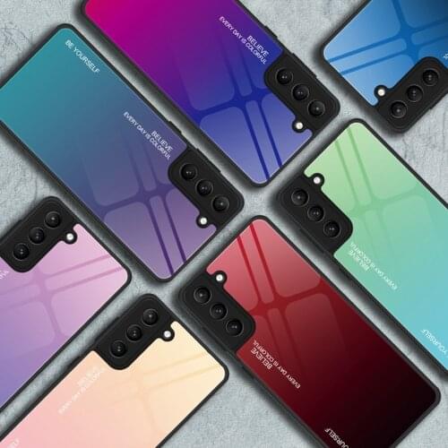 Luxury Glass Phone Case For Samsung Galaxy S8 S9 S10 S20 FE S21 Plus Note 20 Ultra A20 A30 A50 A70 A51 A71 A32 A52 A72 5G Cover