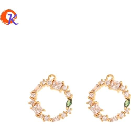 Cordial Design 20Pcs 13*14MM Jewelry Accessories/CZ Charms/Hand Made/Genuine Gold Plating/DIY Making/Pendant/Earring Findings