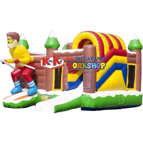Skier Jumper combo ,kids indoor or outdoor inflatable slide trampoline sale