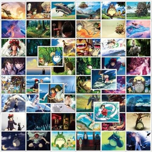 10/50/Pcs Miyazaki Hayao Anime Stickers Pvc Cartoon Graffiti Stickers for DIY Luggage Laptop Refrigerator Motorcycle Stickers