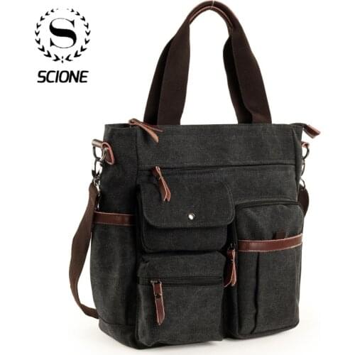 Mens Handbags Briefcase Canvas Shoulder Bag Man for Documents Large Capacity Tote Laptop Bag Crossbody Travel Bags K004