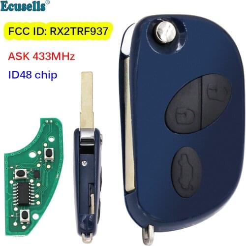 Smart 3 Buttons Remote Key Fob ASK 433MHz ID48 Chip for Maserati GranTurismo Quattroporte GranCab 2005-2017 FCC ID: RX2TRF937