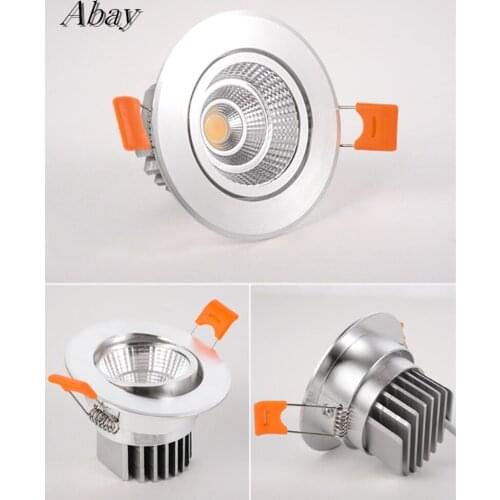 Recessed Dimmable COB LED Downlights 7W 9W 12W LED Ceiling Lamps AC85~265V LED Spot Lights Warm White/Cold White Indoor Lighting