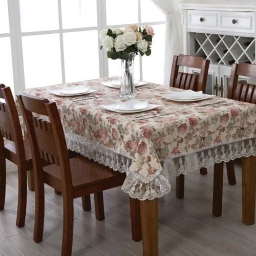 High Grade Nordic Rural Elegant Vector Flowers Table Cloth Dining Tablecloth Coffee Restaurant Home Decorative Cloth Cover