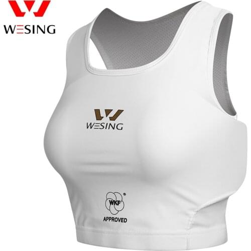 Wesing Women Karate Taekwondo Chest Guard Female MMA Boxing Muay Thai Chest Protector Girl Protective Gear DEO