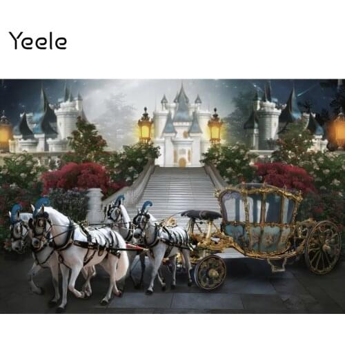 Yeele Baby Shower Backdrop Photocall Retro Castle Carriage Birthday Background Props Photography For Photo Studio Photographic