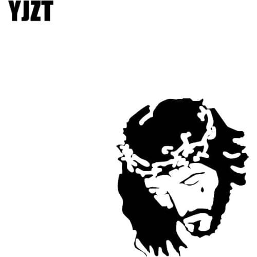 YJZT 14.9CM*17.8CM Holy Jesus Vinyl Car Motorbike Personality Cartoon Sticker Decals Black/Silver C13-000119