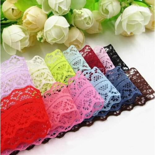 1 yards/lot Lace Fabric Trimming Width 20mm Lace Ribbon Embroidered Net Lace Trim For Sewing DIY Color Choice