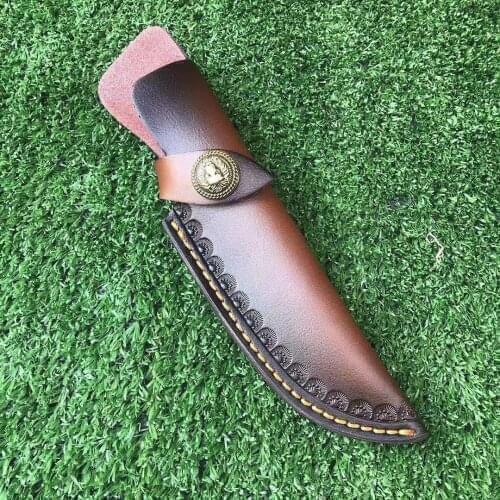 10pcs VG10 Damascus Steel fixed Outdoor Tool Belt Loop Hunt EDC Multi Holster Carry Sheath Leather Scabbard Pouch Bag Pocket