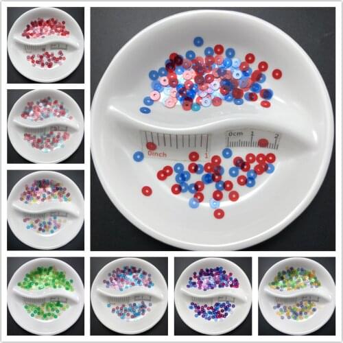4mm Transparent Mix Color Flat Round PVC Loose Sequins Paillette Sewing Craft For Wedding, Garment Dress Shoe Caps DIY Wholesale