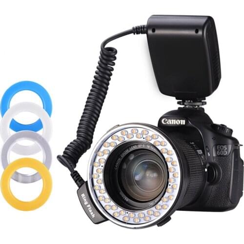 48 Macro LED Ring Flash Light For Nikon Canon Pentax Olympus Panasonic Camera DSLR Ring Flash Kit focos led focos led