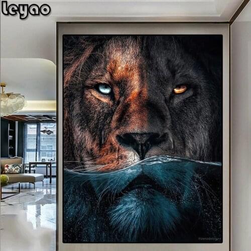 5D DIY Diamond Embroidery African Large Lion Full Square Round Diamond Painting Animals Rhinestone Mosaic Wall Art Home Decor