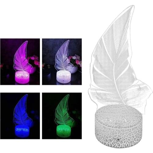 Acrylic Illusion Plant Shape Nightlight Lamp Tabletop Night Light Baby Room