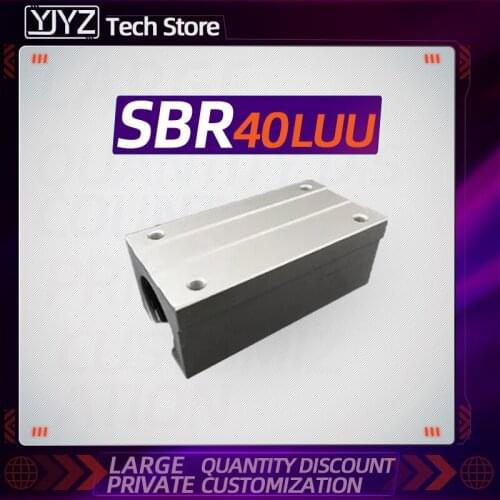 1pc SBR40LUU aluminum block Linear motion ball bearing slide block with long opening copper sleeve/dustproof