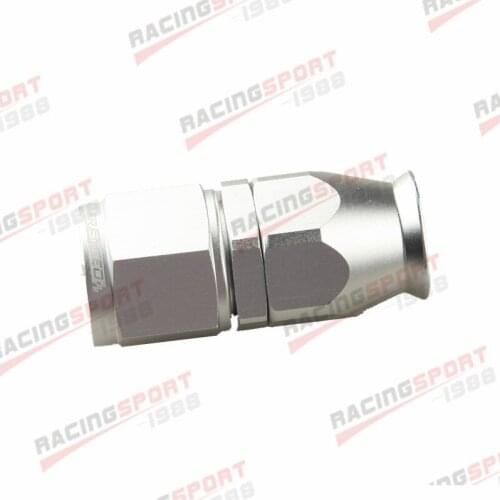 AN6 6AN AN-6 Straight Reusable Swivel P-TFE Hose End Fitting Adapter Silver
