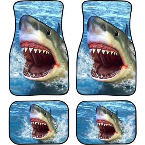 Aimaao Shark Print Personalized Car Mats Cute Universal Car Floor Mat Carpet Fit for Most SUV Vans Sedans Trucks For Nissan