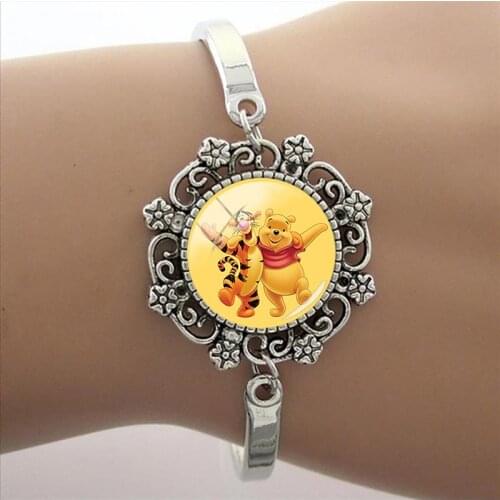 Disney Jumping Tiger And Winnie The Pooh Bracelet Lace Bracelet Friends Party Jewelry Personalized Glass Jewelry For Friends