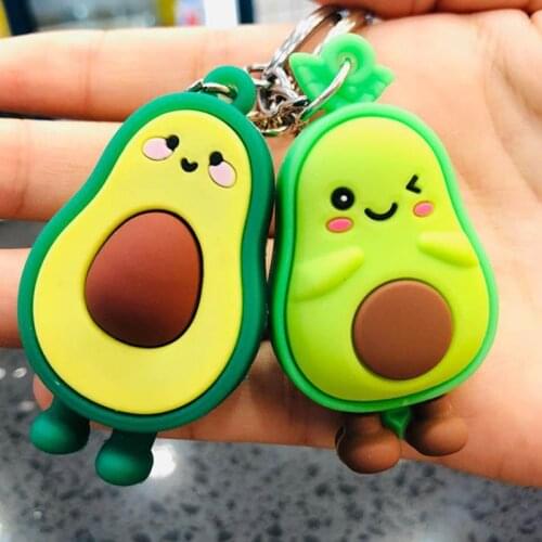 Fashion Avocado Keychain Doll Key Ring Gift for Women Girls Bag Pendant Figure Charms Key Chains Jewelry Accessories Porte Clef