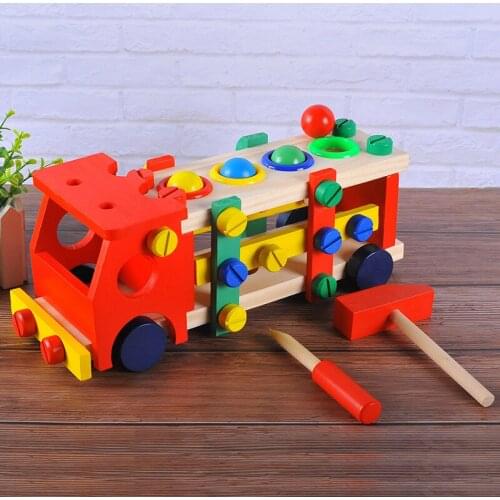 Childrens early education puzzle disassembly and assembly nut combination assembly engineering car hands-on brain toys