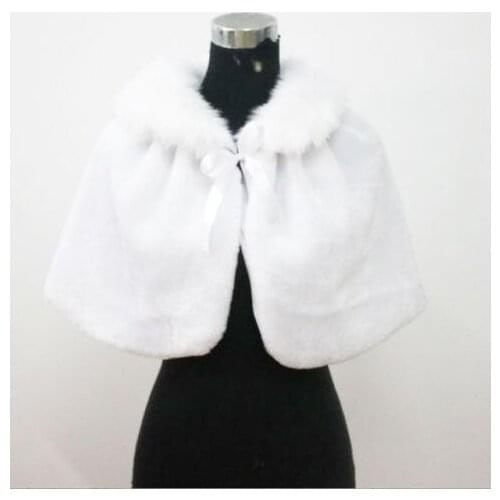 Faux fur Wedding Bridal Stole Ladies Shawl Winter Cloak Bolero Coat Party Jacket Shrug
