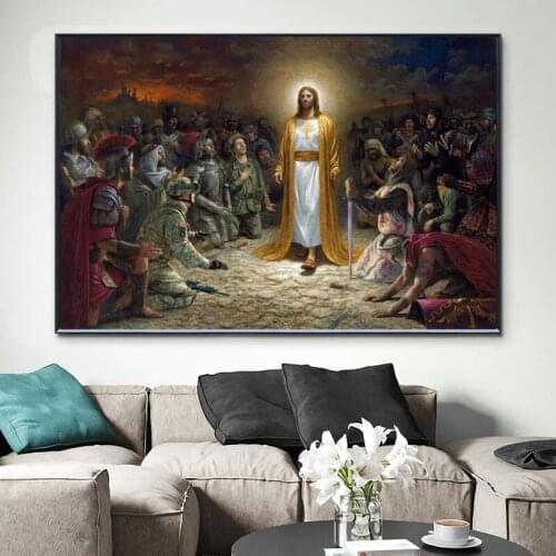 Jesus as king of Kings Posters And Prints Canvas Art Wall Paintings Savior Portrait Cuadros Pictures For Living Room Home Decor