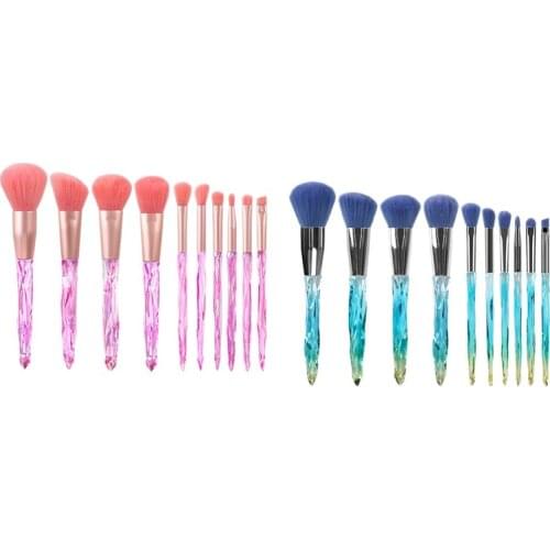 Makeup Brushes 10 PCS Crystal Handle Makeup Brush Set,Fiber Eye Brush Beauty Makeup Kit