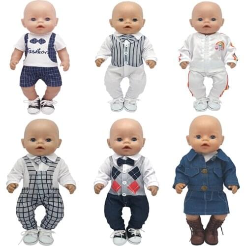 43cm Baby Doll Boy Clothes 17 Inch Reborn Dolls Clothes Children Girl Birthday Gifts Toys Wears