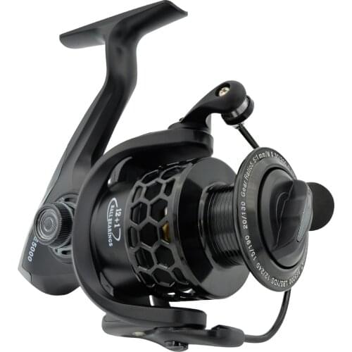 Hot Black Fishing Reel with Hollow Line Cup Metal Fishing Reel Light Weight Ultra Smooth Powerful Fishing Gear Supplies