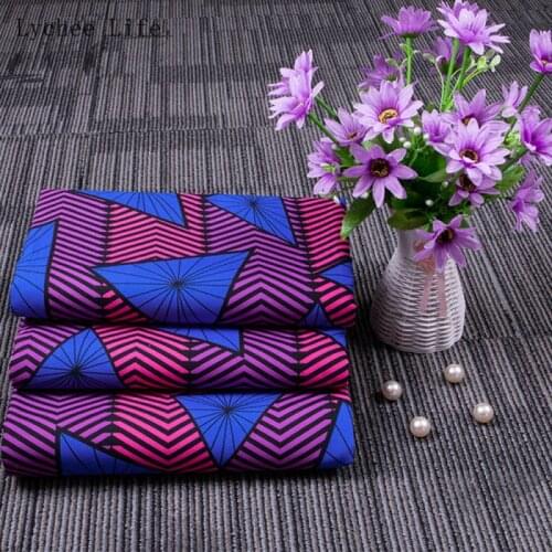 Lychee Life 1Yard Ankara African Tissue Fabric For Women Wedding Dress Making Diy Sewing Fabric Home Decoration