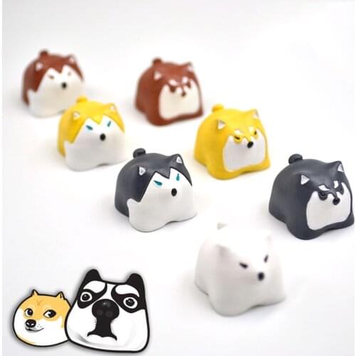 Husky Samoyed Alaska Design Colorful Resin Keycaps For Cherry Mx Switch Mechanical Gaming Keyboard Yellow White Brown Grey Color