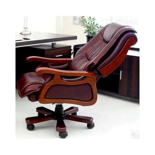Can lay solid wood taipans chair leather office chair