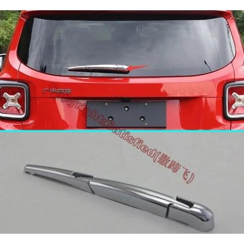 ABS Chrome Rear Window Wiper Arm Blade Cover Trim Overlay Nozzle Molding Garnish For JEEP Renegade 2015 2016 2017