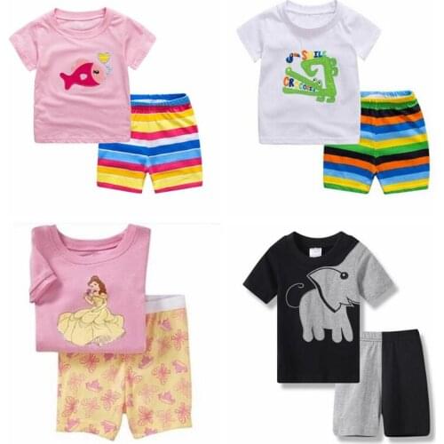 New Childrens Elephant Pajamas Set Girls Pajamas Cotton Kids Pyjamas Boys Sleepwear Child Night Wear Clothing Suits