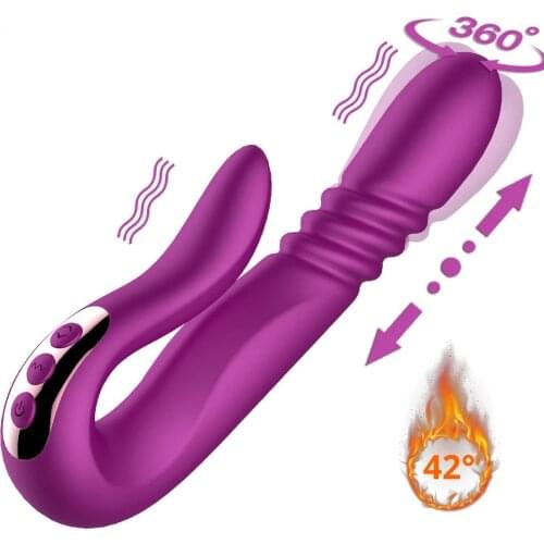 New Dildo Vibrator Automatic Telescopic Rotation Heating 10 Speeds Vibration G-spot Clitoris Vaginal Massage Sex Toys for Women