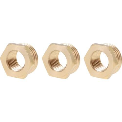 Uxcell Brass Threaded Pipe Fitting G1/2 Male x G1/4 Female Hex Bushing Adapter 3pcs