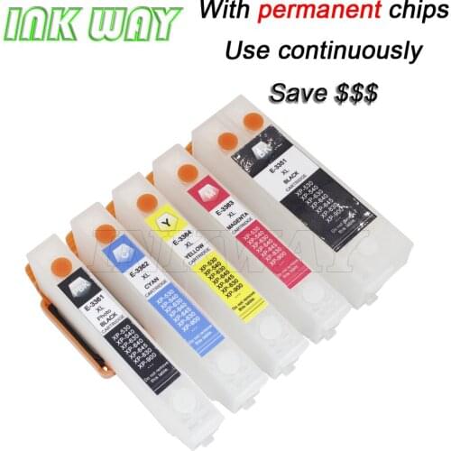 INK WAY 5PCS Refillable Ink Cartridge 33XL T3351 T3361 T3362 T3363 T3364 ink cartridge For XP-530 540 640 645 830 EU Market