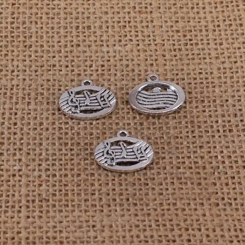 10pcs Musical Note Charms 20x17mm Antique Silver Color Pendant for DIY Jewelry Making Findings Handmade Craft 0037