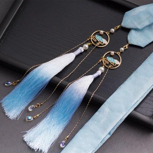 Ancient Style Han Chinese Clothing Original Tassel Hair Band Costume Palace Bell Vintage Hair Rope Retro Bandeau Headdress Women