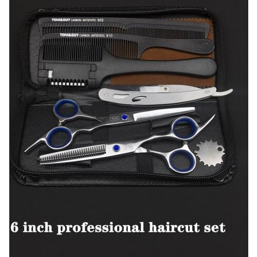 Professional 6 Inch Japan 440c Hair Scissors Set Thinning Barber Hair Cutting Shears Scissors Tools VP Hairdressing Scissors Set