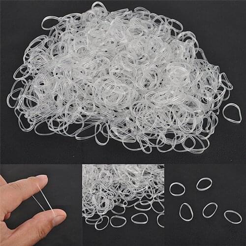 200/500Pcs Small Braid Plaits Elastic Tie Band Ponytail Holder Elastic Rubber Clear White Accessories Mini Accessories For Hair