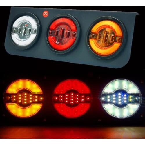 24V LED Dynamic Car Truck Tail Light Turn SignalRear Indicator Brake Lights Stop Reverse Lamps for Lorry Trailer Van Caravan Bus