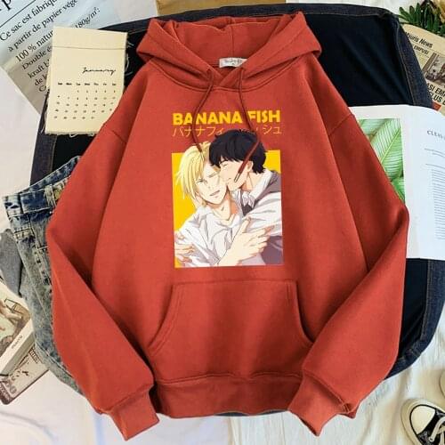 Anime Banana Fish Ash Lynx Hoodie Mens Loose Vintage Sweatshirt Hip Hop Streetwear Pullover For Mens Warm Loose Tracksuit Male
