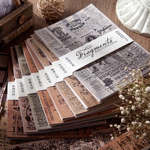 Vintage Newspaper Scrapbooking Sticker Book Decorative Bullet Journal Planner Scrapbook Sticker Stationery Paper Crafts