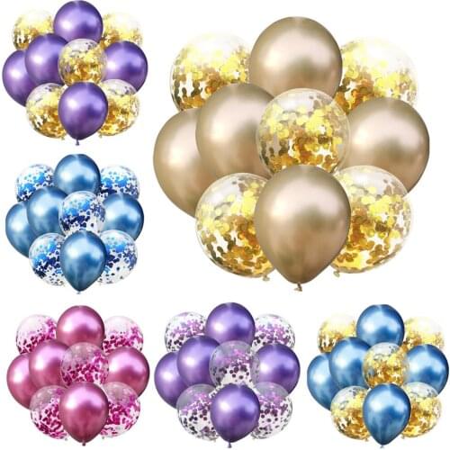10pcs 12 inch metallic colors latex balloons confetti inflatable air balloons ball for birthday wedding balloons supplies