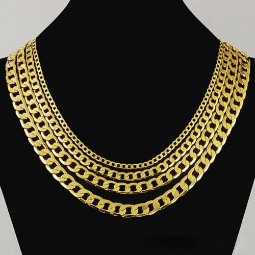 High Quality 24K Gold Necklaces Jewelry Wholesale Chain Men Necklaces