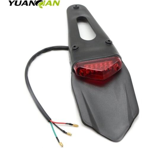 For 20W Red Clear Motorcycle Enduro Trial Bike Fender 12 LED Brake Stop Rear Tail Light Motorbike Taillights Scooter New