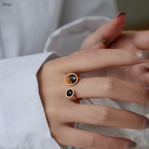 Tortoise leopard print open rings for women 2021 stainless steel jewelry geometry adjustable rings outer banks jewelry summer