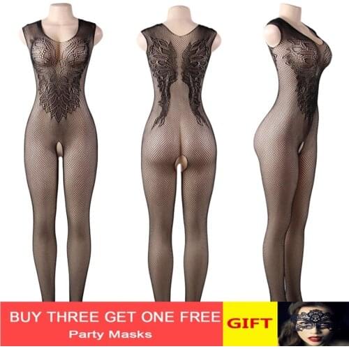 Fishnet Bodystocking SexyErotic Lingerie bodysuit encaje costumes body suit underwear women for sex crotchless 119