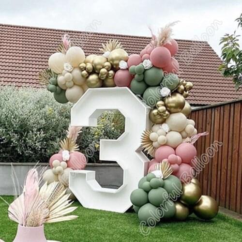 115pcs Natural white Wedding Birthday Party Background Baby Shower Anniversary Dinner Rose Red Avocado Green Balloon Garland