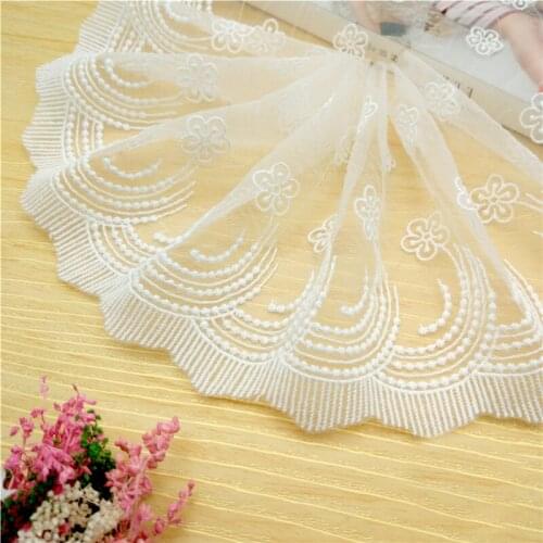 19 Yards 12.5cm New Cotton Guipure White Embroidery Lace Trim Fabric DIY Sewing Garment Accessories Quilting Dress Meterial 172